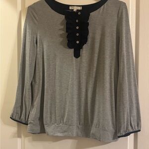 Ann Taylor Gray and Black Blouse